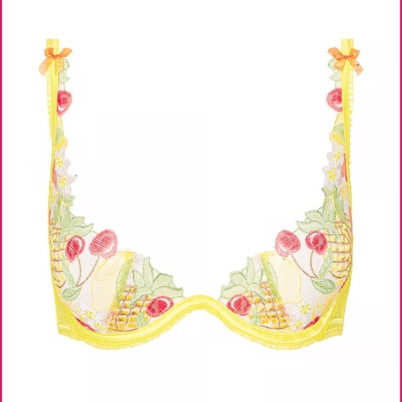 New! For love and lemons Mirabelle Underwire Bra cherry pineapple 24550 - Picture 3 of 12
